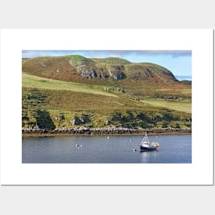 Moored fishing boat near Struan -  Isle of Skye, Scotland Posters and Art